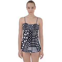 Black And White Babydoll Tankini Set by gasi