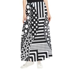 Black And White Maxi Chiffon Skirt