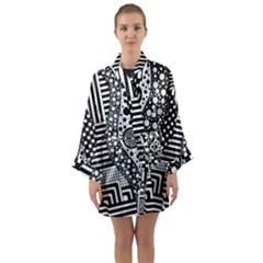 Black And White Long Sleeve Satin Kimono by gasi