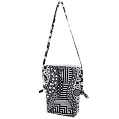 Black And White Folding Shoulder Bag