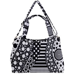 Black And White Double Compartment Shoulder Bag