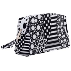 Black And White Wristlet Pouch Bag (large)