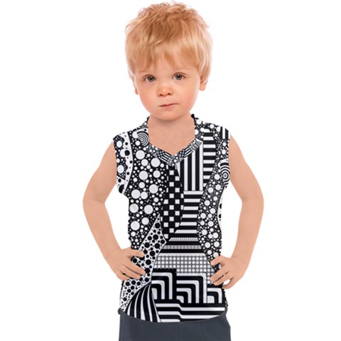 Black And White Kids  Sport Tank Top by gasi