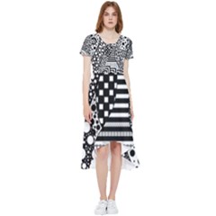 Black And White High Low Boho Dress by gasi