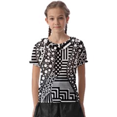 Black And White Kids  Frill Chiffon Blouse by gasi