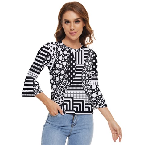 Black And White Bell Sleeve Top by gasi