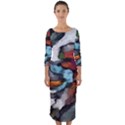 Abstract art Quarter Sleeve Midi Bodycon Dress View1