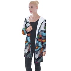 Abstract Art Longline Hooded Cardigan by gasi