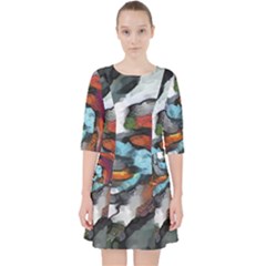 Abstract Art Quarter Sleeve Pocket Dress by gasi