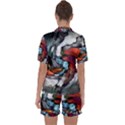 Abstract art Satin Short Sleeve Pajamas Set View2