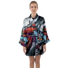 Abstract Art Long Sleeve Satin Kimono by gasi