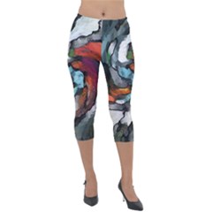 Abstract Art Lightweight Velour Capri Leggings  by gasi