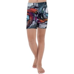 Abstract Art Kids  Lightweight Velour Capri Yoga Leggings by gasi