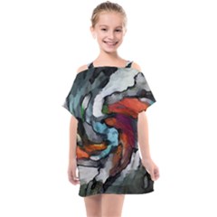 Abstract Art Kids  One Piece Chiffon Dress by gasi