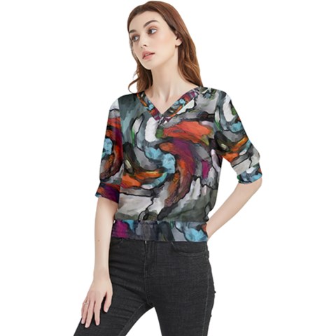 Abstract Art Quarter Sleeve Blouse by gasi