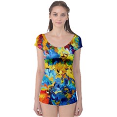 Abstract Art Boyleg Leotard  by gasi