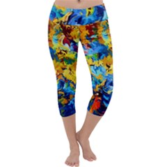 Abstract Art Capri Yoga Leggings by gasi