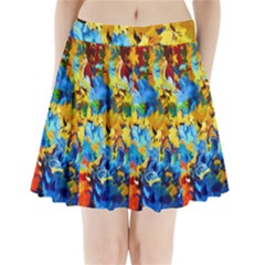 Abstract Art Pleated Mini Skirt by gasi