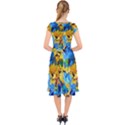 Abstract art Cap Sleeve Front Wrap Midi Dress View2