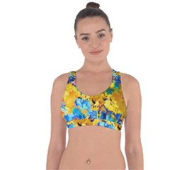 Abstract Art Cross String Back Sports Bra by gasi