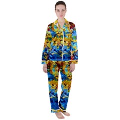 Abstract Art Women s Long Sleeve Satin Pajamas Set	 by gasi