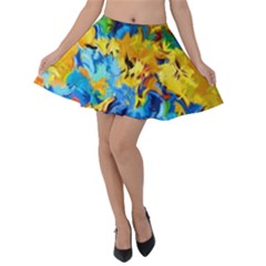 Abstract Art Velvet Skater Skirt