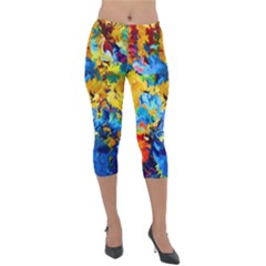 Abstract Art Lightweight Velour Capri Leggings  by gasi