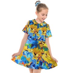 Abstract Art Kids  Short Sleeve Shirt Dress by gasi