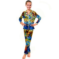 Abstract Art Kid s Satin Long Sleeve Pajamas Set by gasi