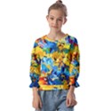 Abstract art Kids  Cuff Sleeve Top View1