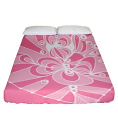 Pink Zendoodle Fitted Sheet (california King Size) by Mazipoodles