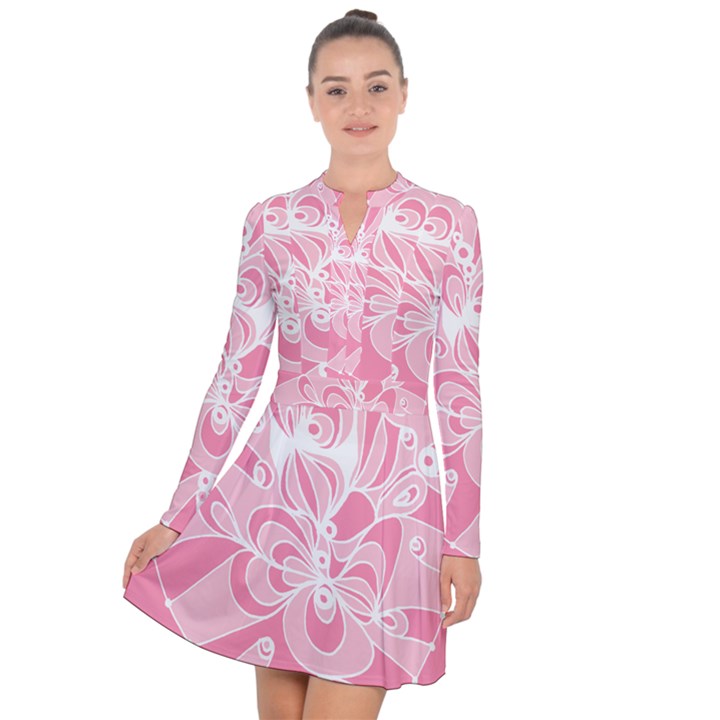 Pink Zendoodle Long Sleeve Panel Dress