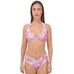 Pink Zendoodle Double Strap Halter Bikini Set by Mazipoodles