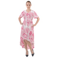 Pink Zendoodle Front Wrap High Low Dress by Mazipoodles