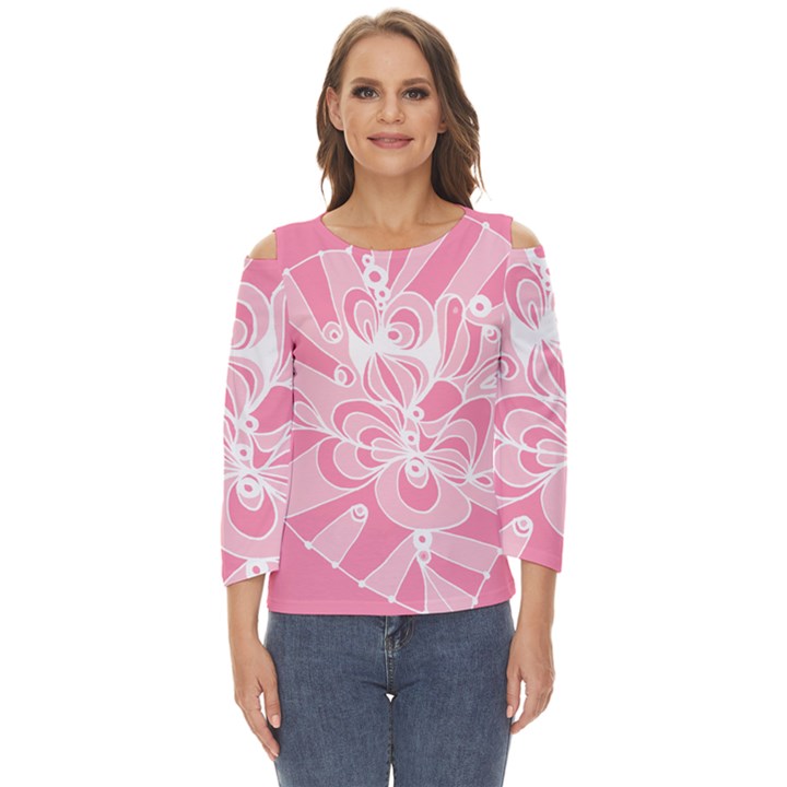 Pink Zendoodle Cut Out Wide Sleeve Top