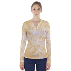 Amber Zendoodle V-neck Long Sleeve Top by Mazipoodles