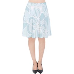 Blue 2 Zendoodle Velvet High Waist Skirt by Mazipoodles