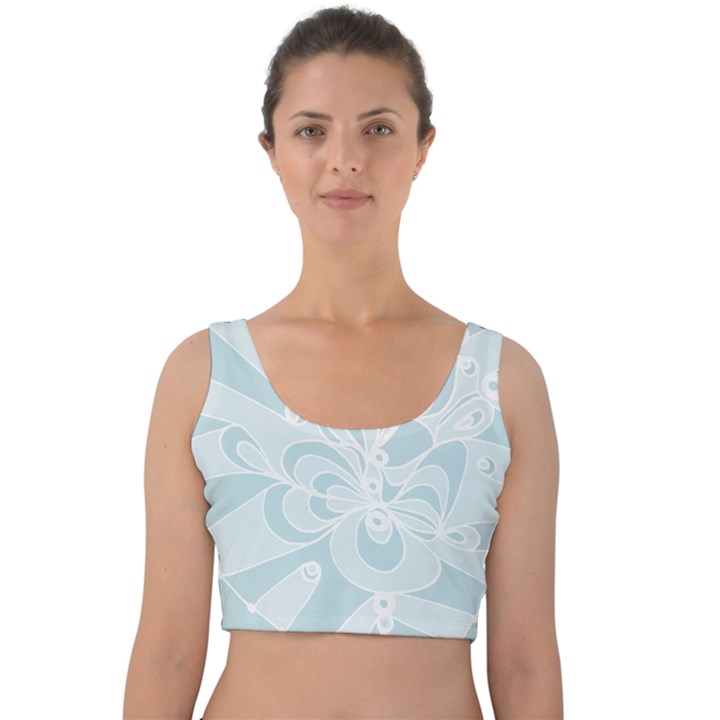 Blue 2 Zendoodle Velvet Crop Top