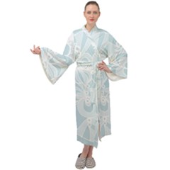 Blue 2 Zendoodle Maxi Velour Kimono by Mazipoodles