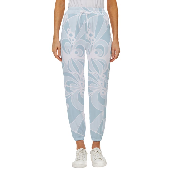 Blue 2 Zendoodle Cropped Drawstring Pants