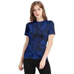 Blue 3 Zendoodle Women s Short Sleeve Rash Guard by Mazipoodles