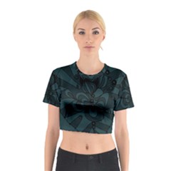 Green Zendoodle Cotton Crop Top by Mazipoodles