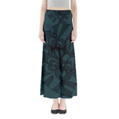 Green Zendoodle Full Length Maxi Skirt by Mazipoodles