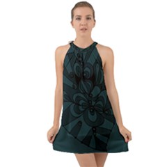 Green Zendoodle Halter Tie Back Chiffon Dress