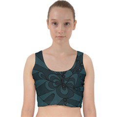 Green Zendoodle Velvet Racer Back Crop Top by Mazipoodles