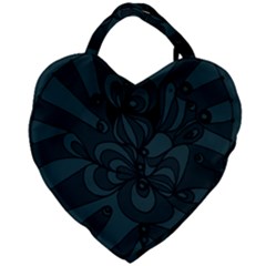 Green Zendoodle Giant Heart Shaped Tote by Mazipoodles