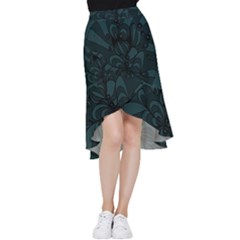 Green Zendoodle Frill Hi Low Chiffon Skirt by Mazipoodles