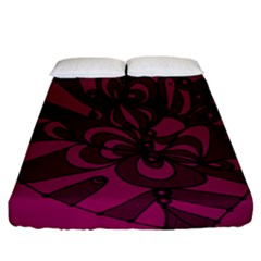 Aubergine Zendoodle Fitted Sheet (california King Size) by Mazipoodles