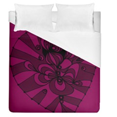 Aubergine Zendoodle Duvet Cover (queen Size) by Mazipoodles