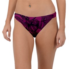 Aubergine Zendoodle Band Bikini Bottom by Mazipoodles